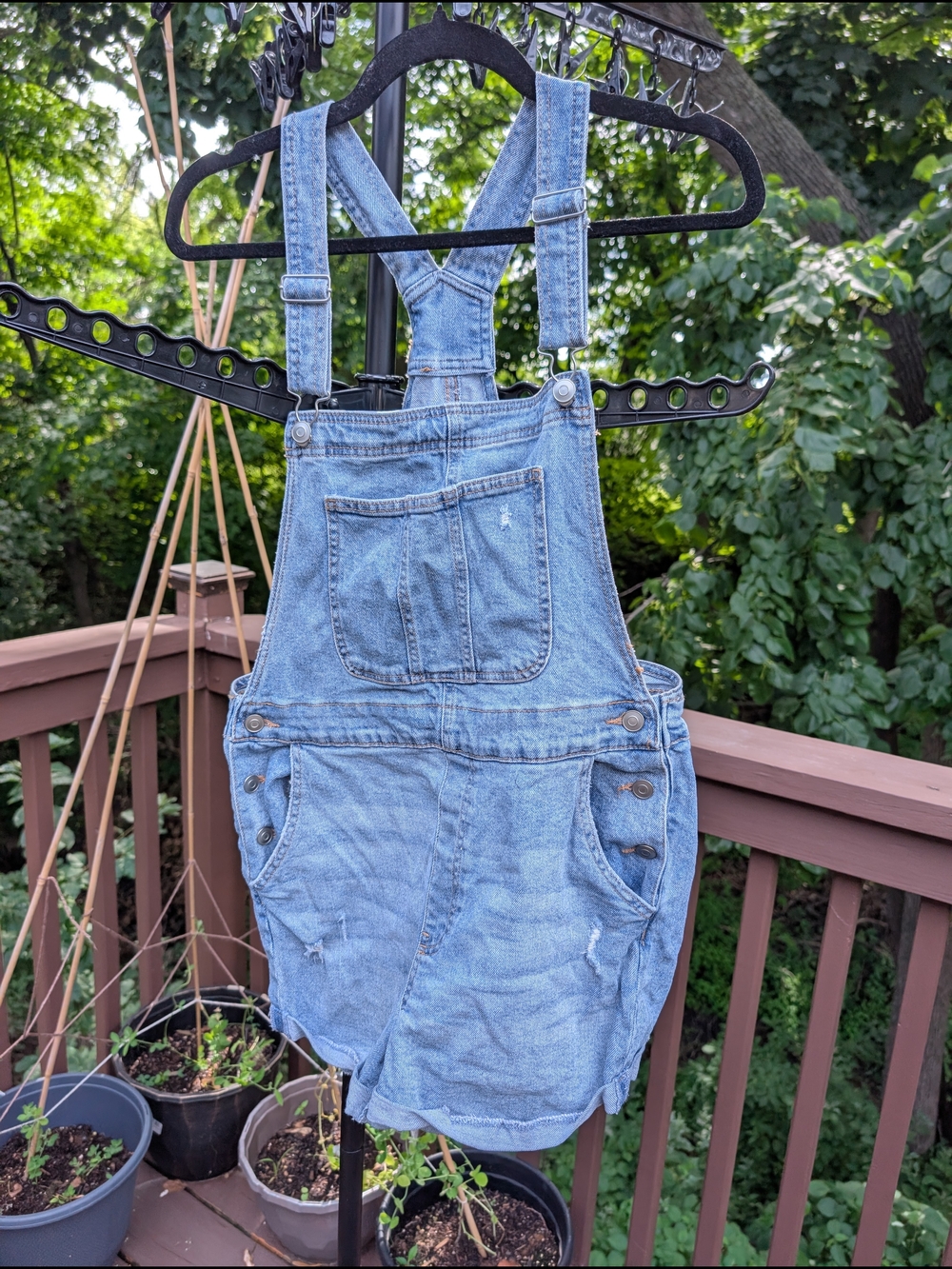 Justice Light Blue Denim Short Overalls